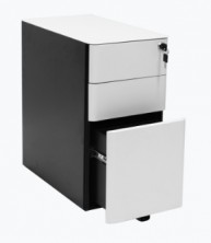 EMP3 Eternity Slimline Mobile Pedestal Open. Mixed White And Black